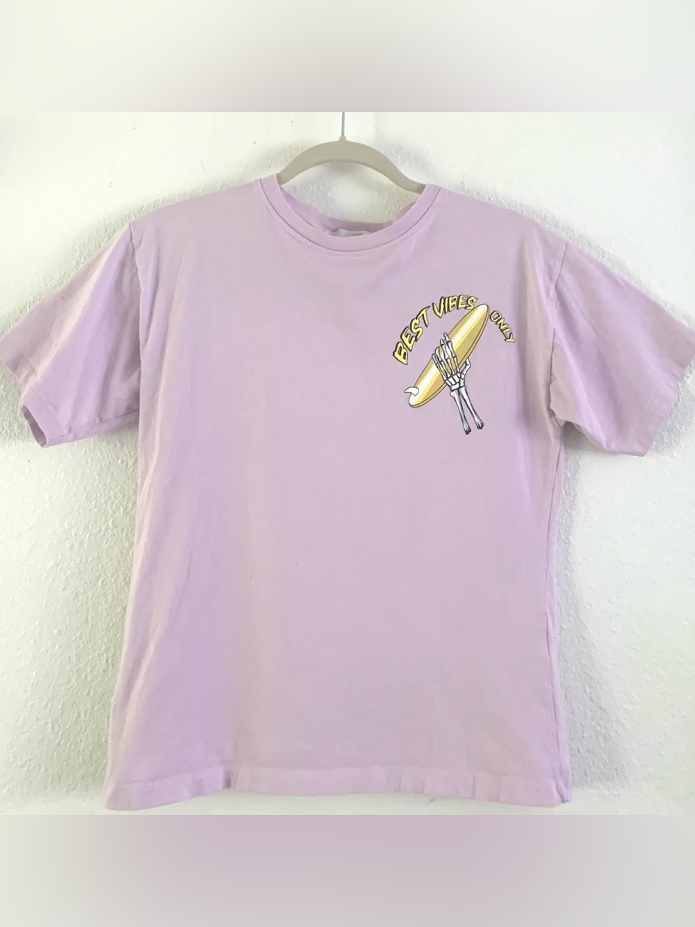 Zara Kids Lilac “BEST VIBES ONLY “ Graphic Short Sleeve T Shirt Size 11-12